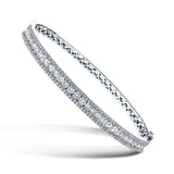 Fancy Pave Set Diamond Bangle 3.00ct G/SI Diamond in 18k White Gold - All Diamond