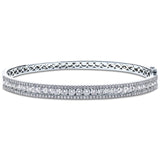 Fancy Pave Set Diamond Bangle 3.00ct G/SI Diamond in 18k White Gold - All Diamond