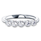 Five Stone Diamond Ring with 0.30ct G/SI Quality in 18k White Gold - All Diamond