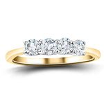 Four Stone Round Diamond Ring with 0.45ct G/SI in 18k Yellow Gold - All Diamond