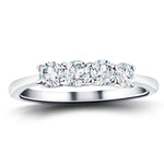 Four Stone Round Diamond Ring with 0.75ct G/SI in 18k White Gold - All Diamond