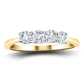 Four Stone Round Diamond Ring with 1.40ct G/SI in 18k Yellow Gold - All Diamond