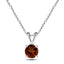 Garnet Solitaire Necklace Pendant 0.60ct in 9k White Gold 5.0mm - All Diamond