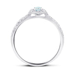 Halo Aquamarine 0.20ct and Diamond 0.22ct Ring in Platinum - All Diamond