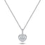 Halo Cluster Heart Necklace 0.70ct G/SI Diamond in 18K White Gold - All Diamond
