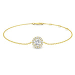 Halo Diamond Bracelet 0.30ct G/SI Quality in 18k Yellow Gold - All Diamond