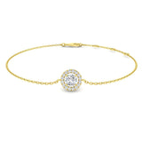 Halo Diamond Bracelet 0.30ct G/SI Quality in 18k Yellow Gold - All Diamond