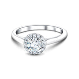 Halo Diamond Engagement Ring with 0.80ct G/SI in 18k White Gold - All Diamond
