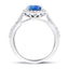 Halo Oval Tanzanite 1.85ct and Diamond 0.41ct Ring in 18K White Gold - All Diamond