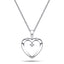 Heart Pendant Necklace 0.02ct Diamond 9K White Gold - All Diamond