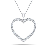 Heart Shape 2.20ct Diamond Pendant in 18K White Gold - All Diamond