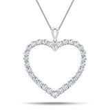 Heart Shape 2.20ct Diamond Pendant in 18K White Gold - All Diamond