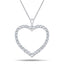 Heart Shape 3.00ct Diamond Pendant in 18K White Gold - All Diamond