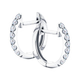 Hoop Diamond Earrings 0.30ct G/SI Quality in 18k White Gold - All Diamond