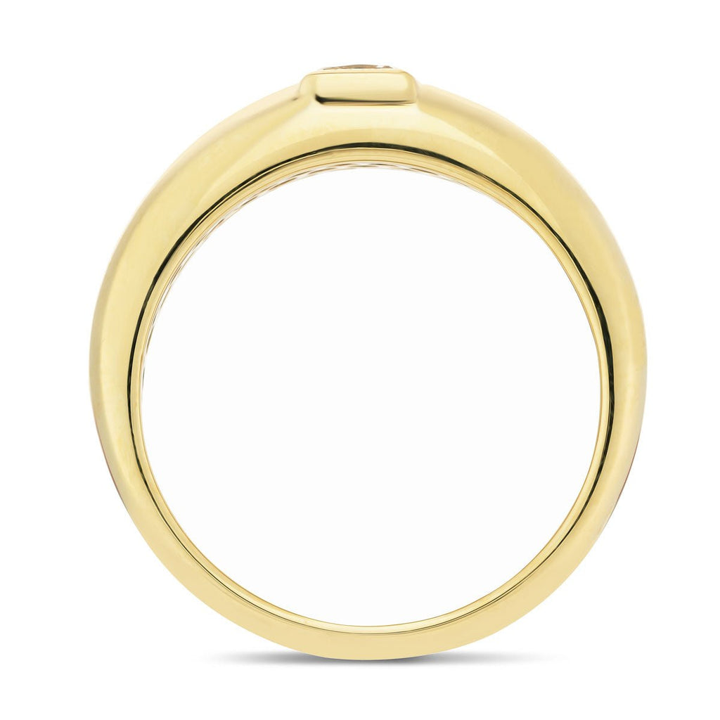 Mens Gypsy Set Princess Diamond Ring 0.40ct G/SI Quality 9k Yellow Gold - All Diamond