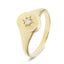 Mens Single Diamond Signet Ring 0.06ct in 9k Yellow Gold - All Diamond