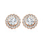 Milgrain Diamond Halo Earrings 0.50ct G/SI Quality in 18k Rose Gold - All Diamond