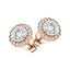 Milgrain Diamond Halo Earrings 0.65ct G/SI Quality in 18k Rose Gold - All Diamond