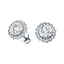 Milgrain Diamond Halo Earrings 0.65ct G/SI Quality in 18k White Gold - All Diamond