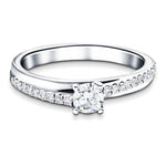 Modern Diamond Shoulder Set Engagement Ring 0.50ct G/SI 18k White Gold - All Diamond