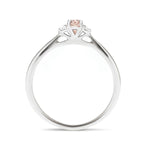 Morganite 0.30ct Diamond 0.05ct Three Stone Ring 9k White Gold - All Diamond