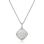 Moveable Diamond Cluster Necklace Pendant 0.90ct 18k Gold 16.0mm - All Diamond