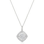 Moveable Diamond Cluster Necklace Pendant 1.00ct 18k Gold 16.0mm - All Diamond
