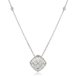 Moveable Diamond Cluster Necklace Pendant 1.05ct 18k Gold 16.0mm - All Diamond