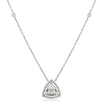 Moveable Diamond Cluster Pendant Necklace 0.60ct 18k Gold 13.0mm - All Diamond