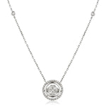 Moveable Diamond Cluster Pendant Necklace 0.70ct 18k Gold 13.0mm - All Diamond