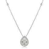 Moveable Diamond Cluster Pendant Necklace 0.75ct 18k Gold 12.0mm - All Diamond