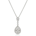 Moveable Diamond Cluster Pendant Necklace 1.00ct 18k Gold 12.0mm - All Diamond