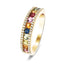 Multi Sapphire and Diamond Half Eternity Ring 1.15ct in 9k Yellow Gold - All Diamond