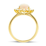 Opal 1.49ct and Diamond 0.82ct Cluster Ring in 9K Yellow Gold - All Diamond