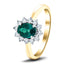 Oval 0.80ct Emerald 0.30ct Diamond Cluster Ring 18k Yellow Gold