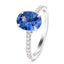 Oval Blue Sapphire and Diamond Engagement Ring 2.30ct 18k White Gold - All Diamond