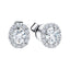 Oval Halo Diamond Earrings 0.60ct G/SI Quality in 18k White Gold - All Diamond