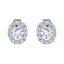 Oval Halo Diamond Earrings 0.80ct G/SI Quality in 18k White Gold - All Diamond
