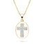 Pave Diamond Cross Pendant Necklace 0.04ct G/SI in 9k Yellow Gold - All Diamond