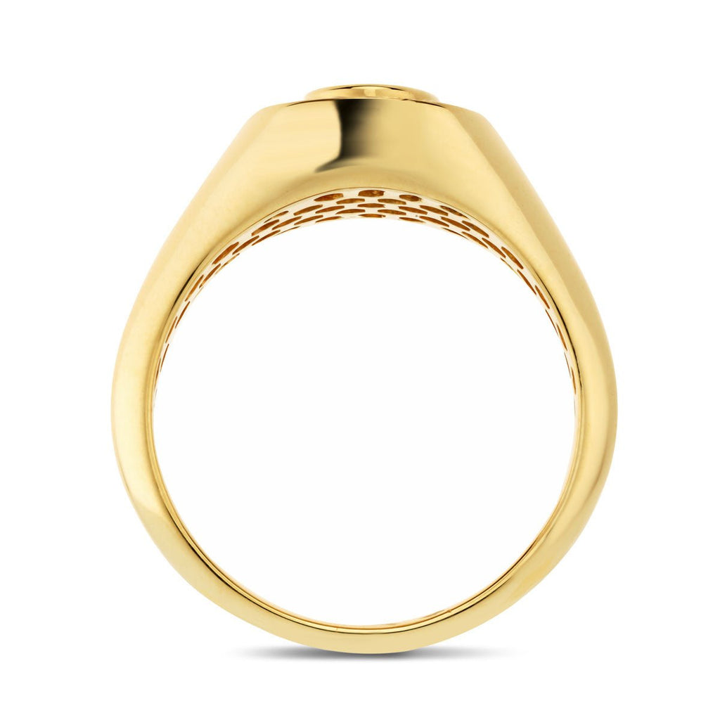 Pave Diamond Signet Ring 0.25ct G/SI Quality in 18k Yellow Gold - All Diamond