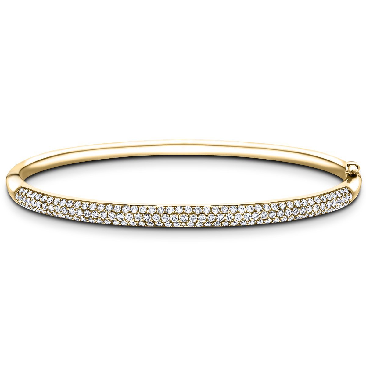 Pave Set Round Diamond Bangle 1.50ct G/SI Diamond in 18k Yellow Gold - All Diamond