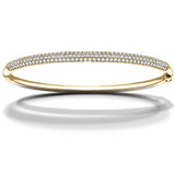 Pave Set Round Diamond Bangle 1.50ct G/SI Diamond in 18k Yellow Gold - All Diamond