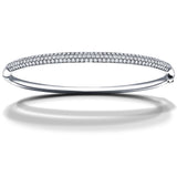 Pave Set Round Diamond Bangle 6.00ct G/SI Diamond in 18k White Gold - All Diamond