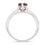 Pear Dark Pink Sapphire and Diamond Engagement Ring 1.50ct 18k White Gold - All Diamond