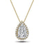 Pear Diamond Cluster Pendant Necklace 0.80ct G/SI in 18k Yellow Gold