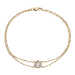 Pear Halo Diamond Bracelet 0.50ct G-SI Quality in 18k Rose Gold - All Diamond