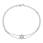 Pear Halo Diamond Bracelet 0.50ct G-SI Quality in 18k White Gold - All Diamond