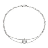 Pear Halo Diamond Bracelet 0.50ct G-SI Quality in 18k White Gold - All Diamond