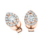 Pear Halo Diamond Earrings 0.60ct G/SI Quality in 18k Rose Gold - All Diamond