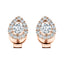 Pear Halo Diamond Earrings 0.60ct G/SI Quality in 18k Rose Gold - All Diamond